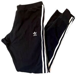 Adidas Three Stripe Black Leggings